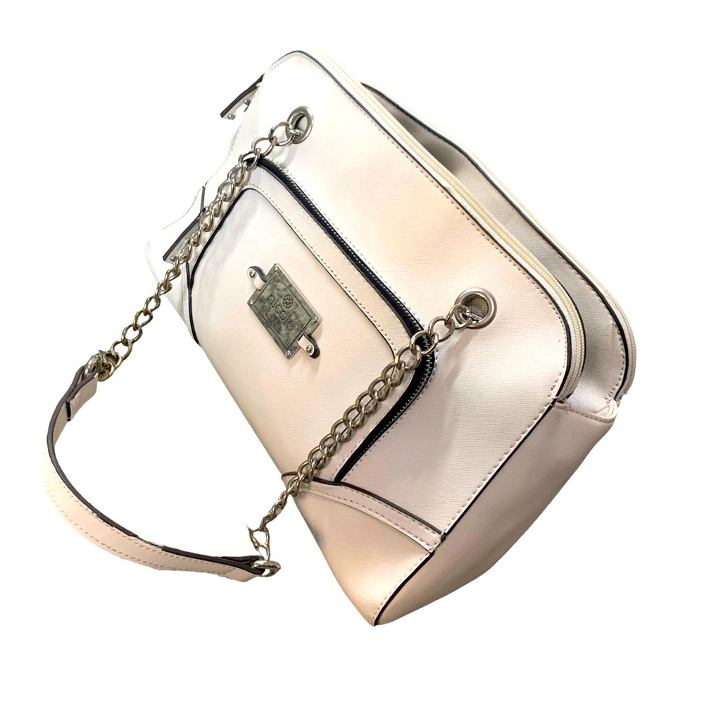 Nicole Miller White Tess Chain Detail Purse - Picture 2 of 12